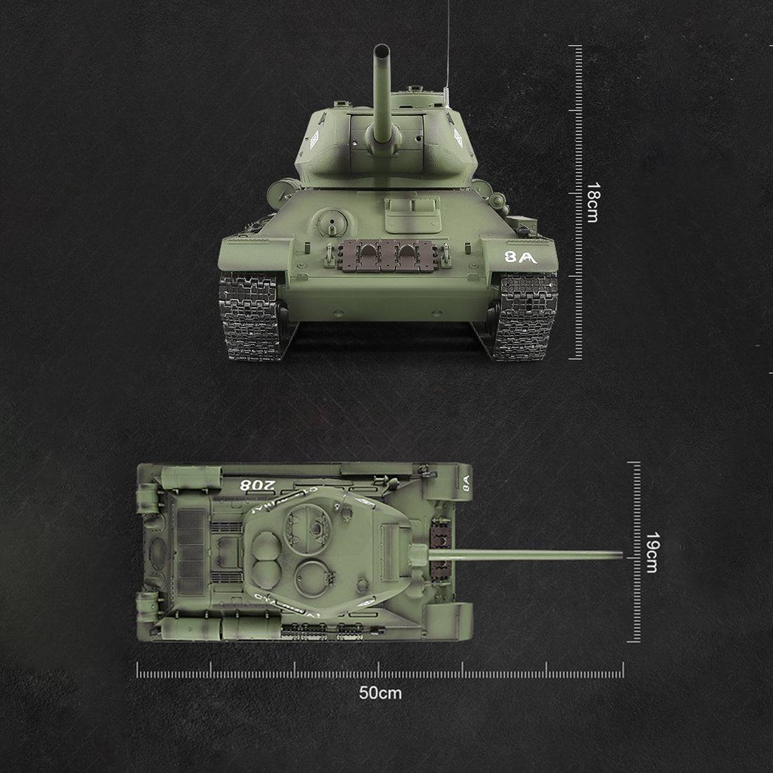 1/16 Scale Soviet T-34/85 RC Tank Metal Upgraded Edition with Smoke Sound & BB Shooting