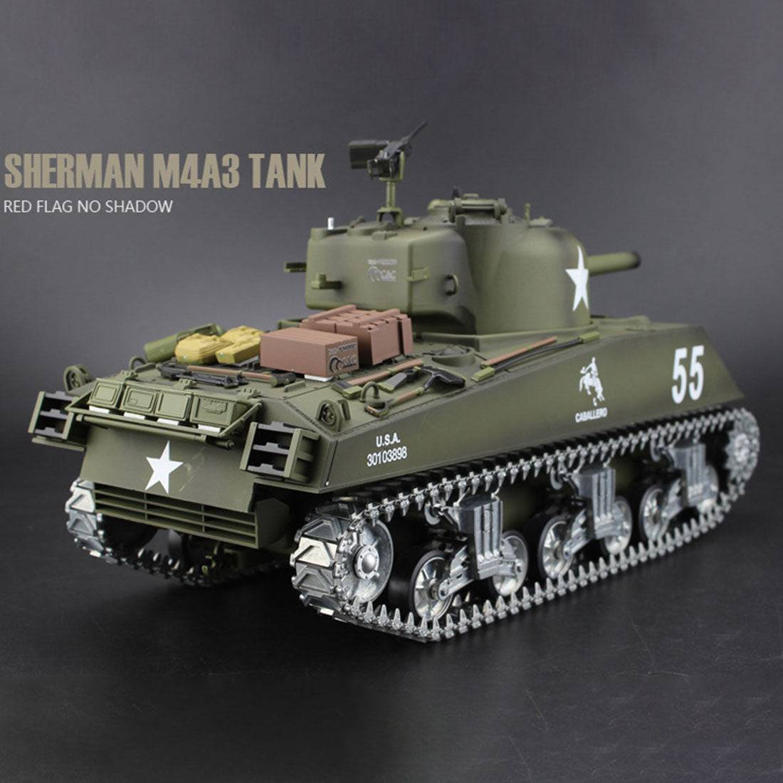1/16 Scale US M4A3 Sherman RC Tank Basic Edition with Sound Smoke BB Shooting-helloworld7