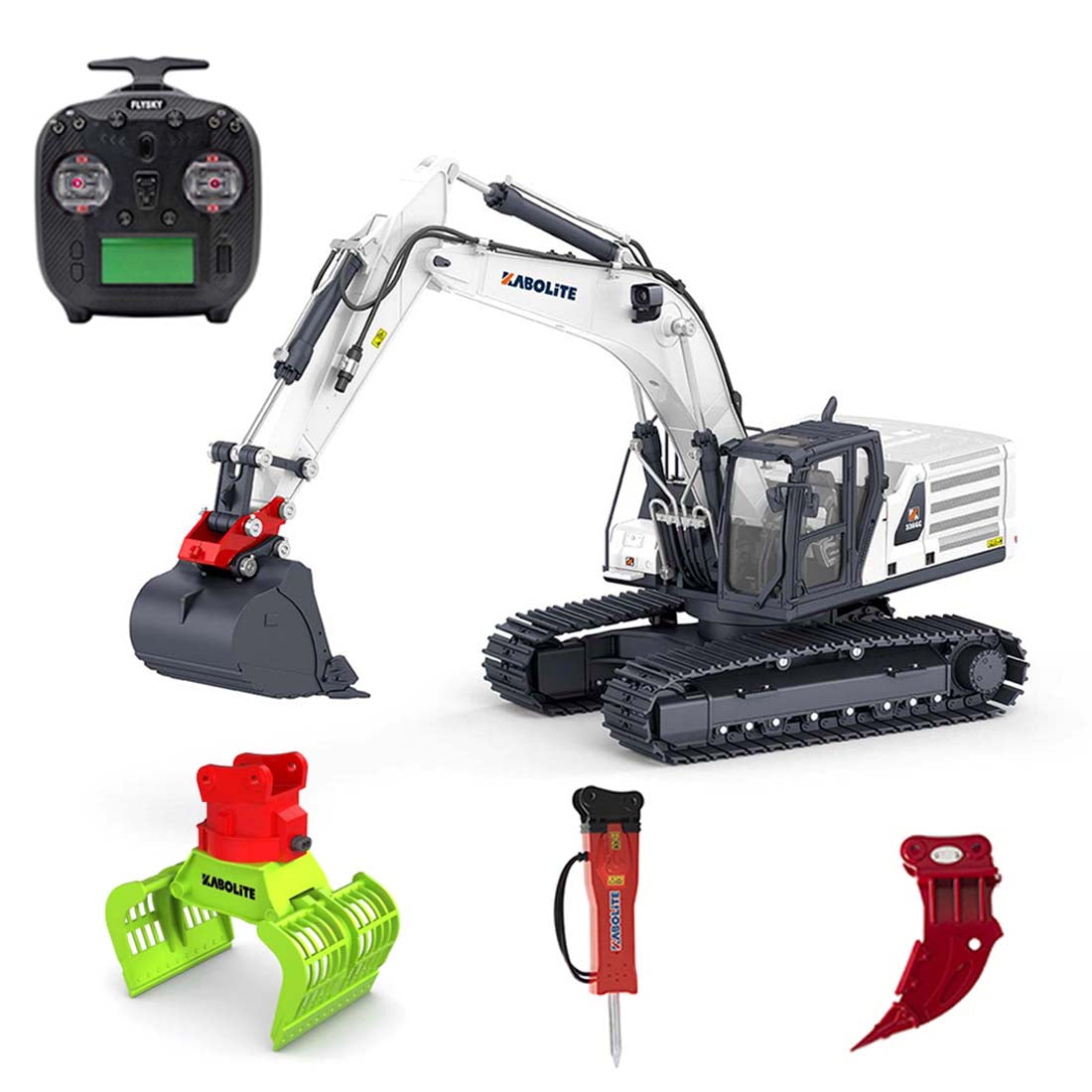 1/18 Scale 4-in-1 RC Hydraulic Excavator All Metal Heavy Duty RTR Construction Model