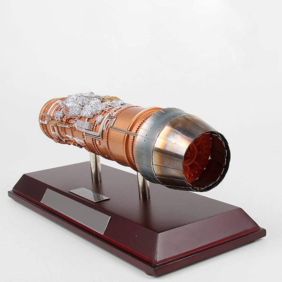 1/20 Scale Alloy Aeroengine Model Jet Turbine Replica with Wooden Base for Aviation Enthusiasts