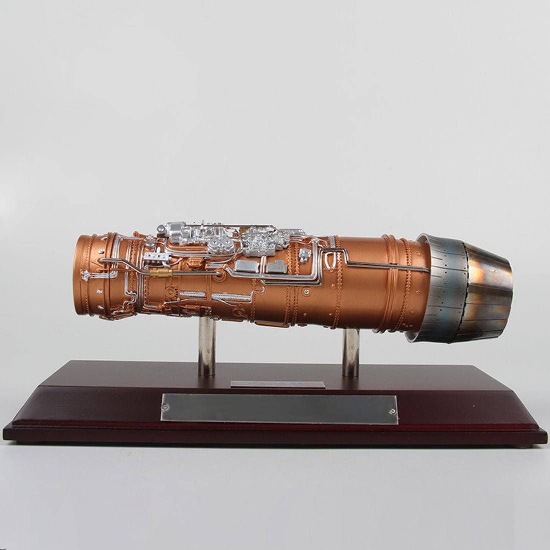 1/20 Scale Alloy Aeroengine Model Jet Turbine Replica with Wooden Base for Aviation Enthusiasts