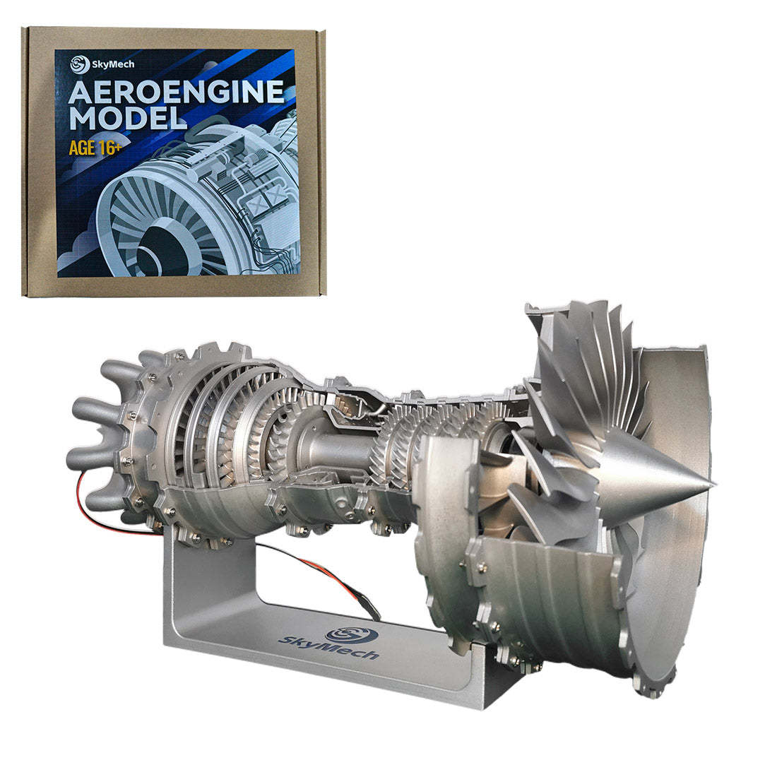 1/20 Scale TR900 Jet Turbofan Engine Model Kit Working Motorized Silver