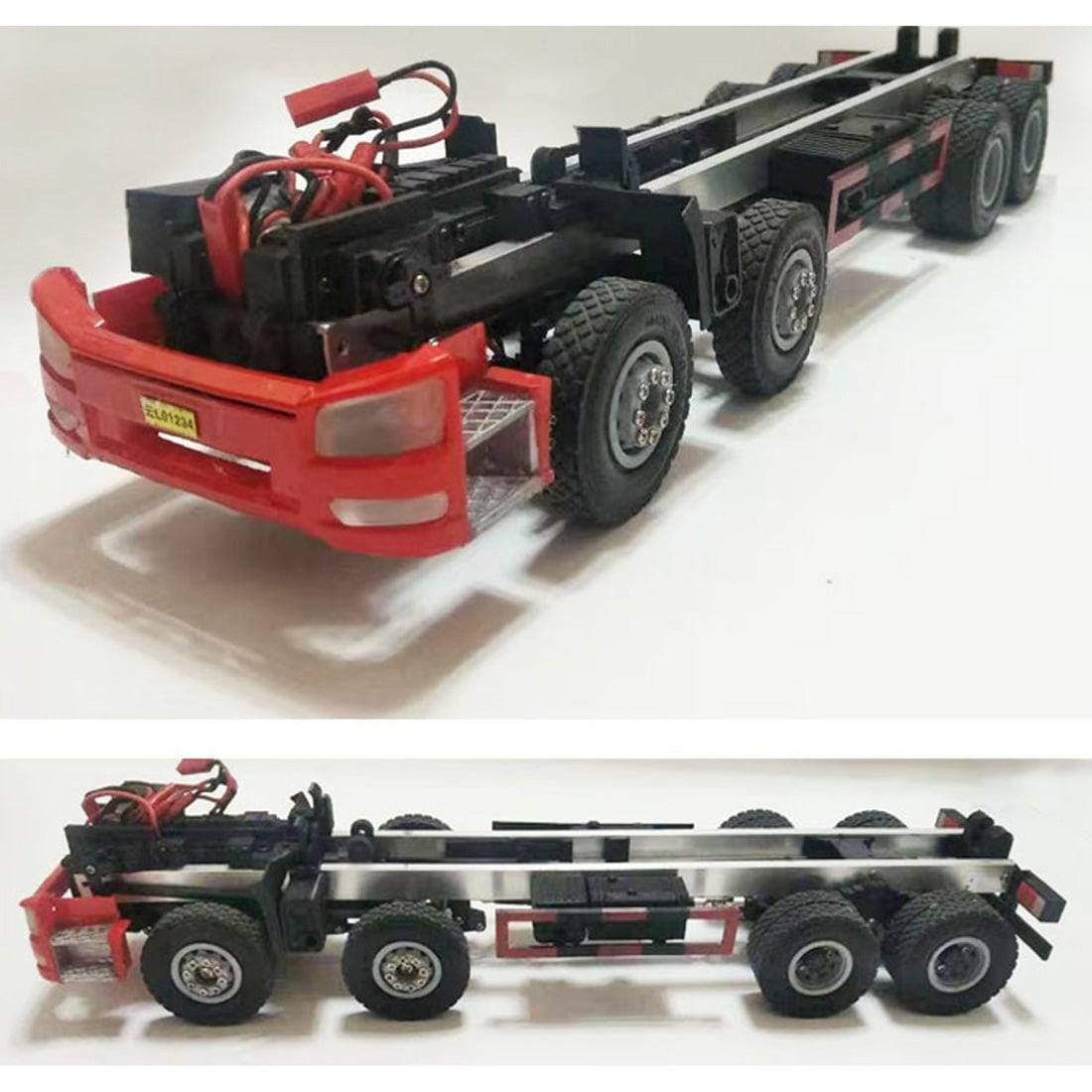 1/24 Scale RC Dump Truck RTR Heavy Duty 8x4 with Hydraulic Lift Full Metal Chassis 2-Speed Gearbox