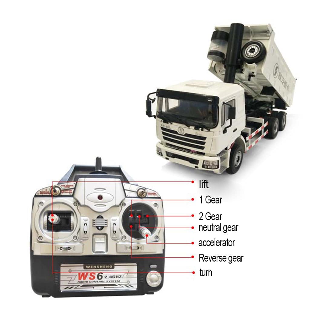 1/24 Scale RC Hydraulic Dump Truck RTR 2-Speed Heavy Hauler with Metal Drivetrain Ready to Run Construction Vehicle-helloworld7