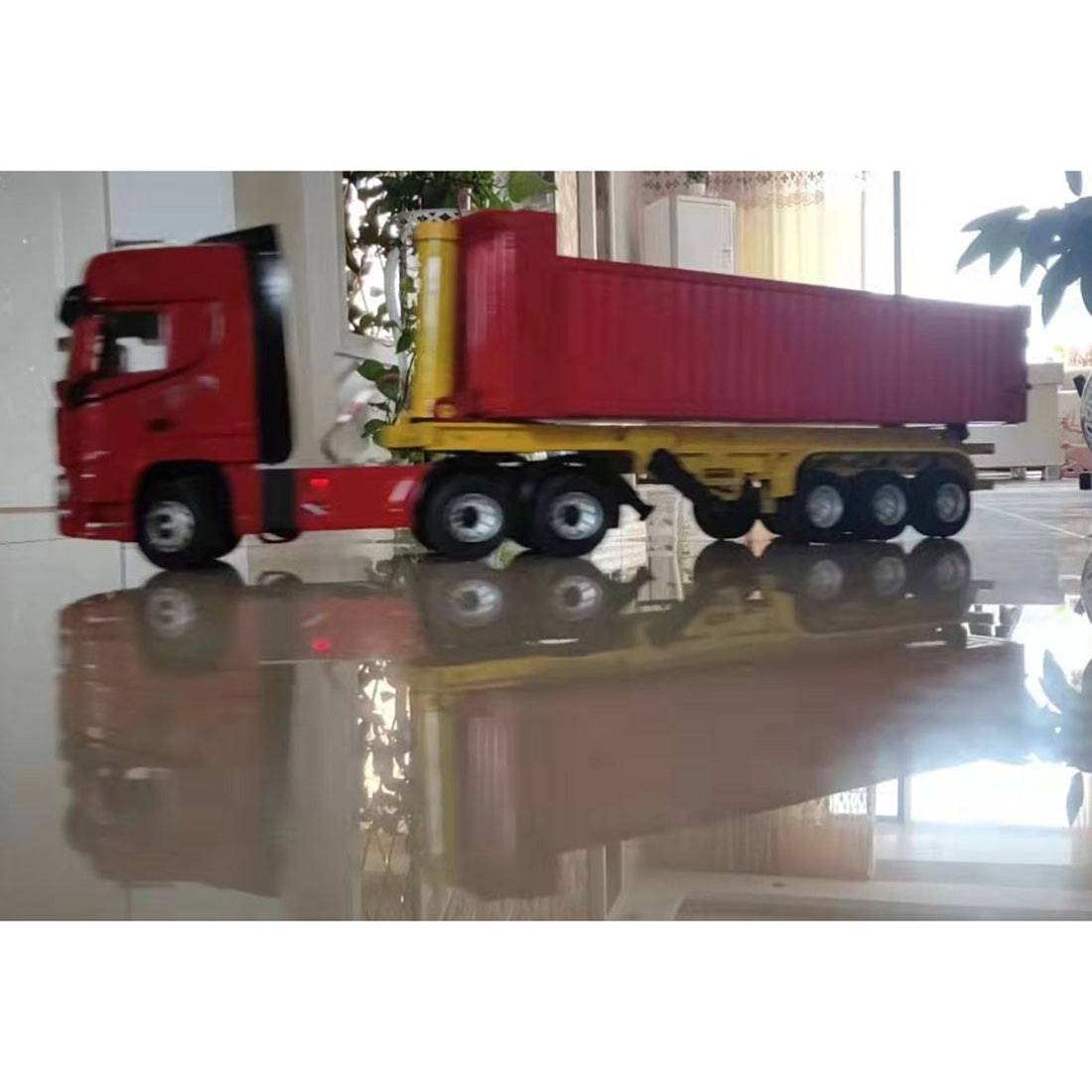 1/24 Scale RC Truck and Detachable Flatbed Trailer RTR Heavy Duty Alloy Tow Tractor Model with 2 Speed Gearbox-helloworld7