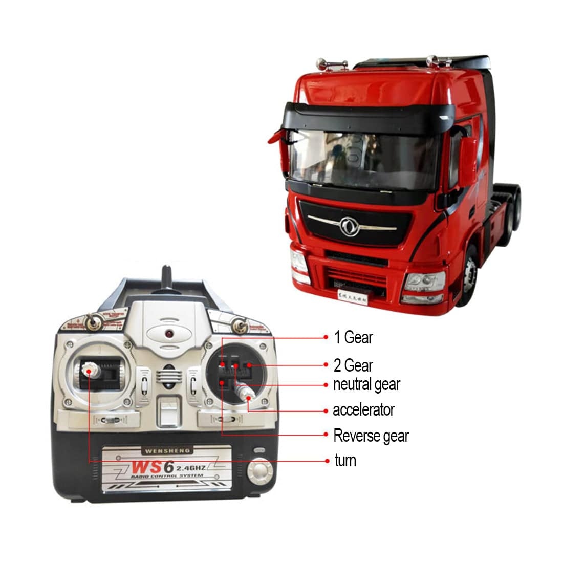 1/24 Scale RC Truck and Detachable Flatbed Trailer RTR Heavy Duty Alloy Tow Tractor Model with 2 Speed Gearbox-helloworld7