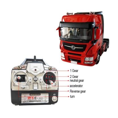 1/24 Scale RC Truck and Detachable Flatbed Trailer RTR Heavy Duty Alloy Tow Tractor Model with 2 Speed Gearbox-helloworld7