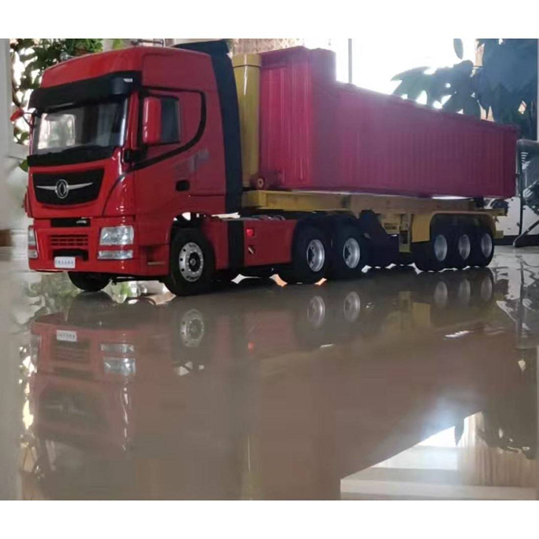 1/24 Scale RC Truck and Detachable Flatbed Trailer RTR Heavy Duty Alloy Tow Tractor Model with 2 Speed Gearbox-helloworld7