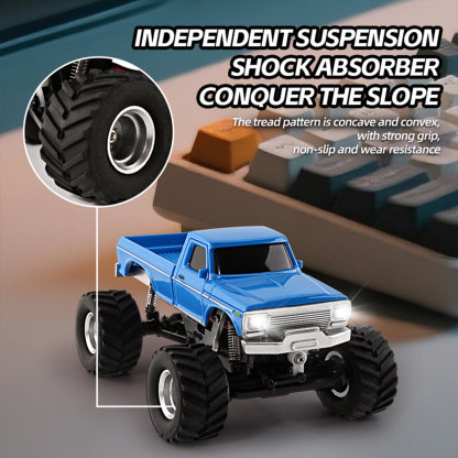 1/36 Scale Mini RC Monster Truck RTR Full Proportional 4WD Off-Road Desktop Crawler Vehicle-helloworld7