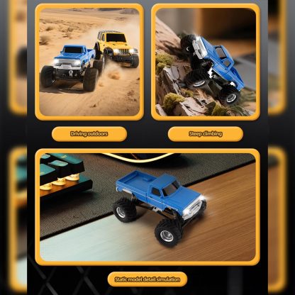 1/36 Scale Mini RC Monster Truck RTR Full Proportional 4WD Off-Road Desktop Crawler Vehicle-helloworld7