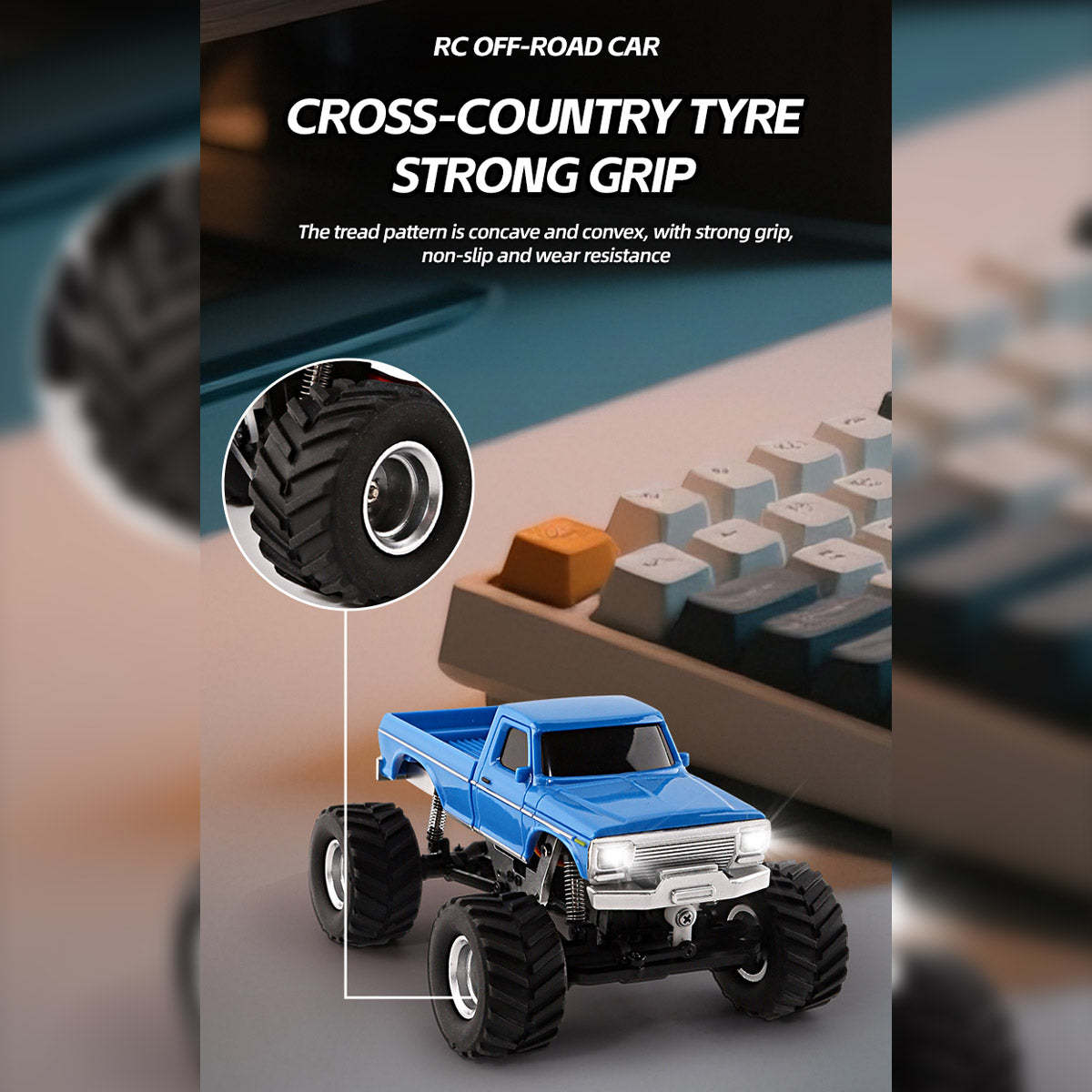 1/36 Scale Mini RC Monster Truck RTR Full Proportional 4WD Off-Road Desktop Crawler Vehicle-helloworld7