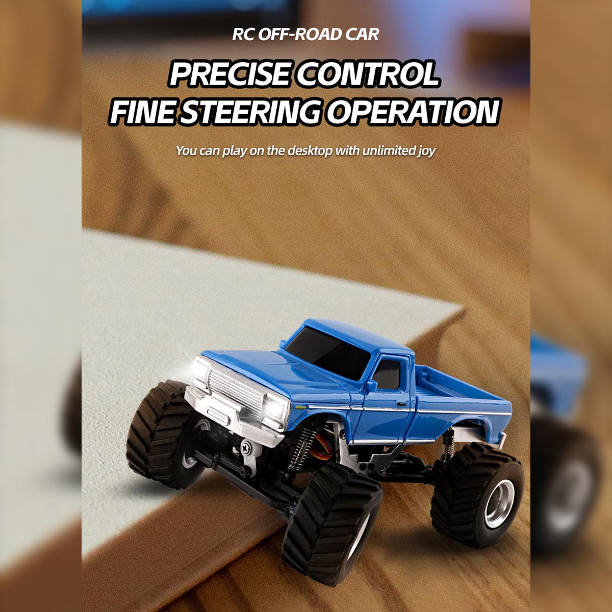 1/36 Scale Mini RC Monster Truck RTR Full Proportional 4WD Off-Road Desktop Crawler Vehicle-helloworld7