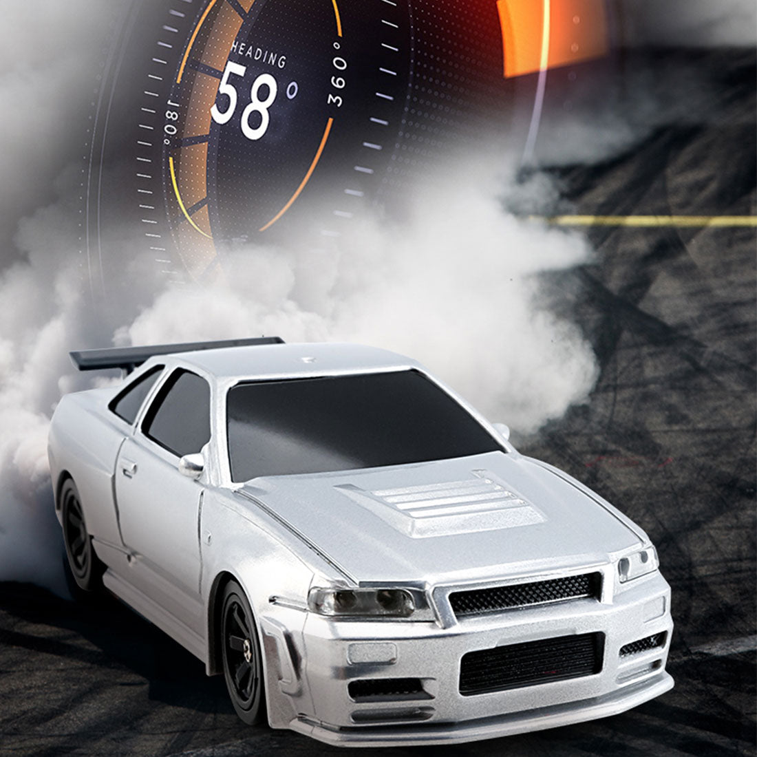 1/43 Scale 4WD 15km/h High Speed Mini RC Drift Racing Car RTR with LED Lights-helloworld7