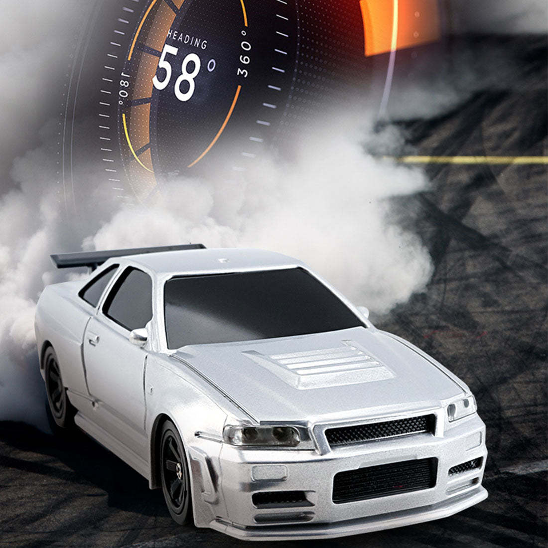 1/43 Scale 4WD 15km/h High Speed Mini RC Drift Racing Car RTR with LED Lights-helloworld7