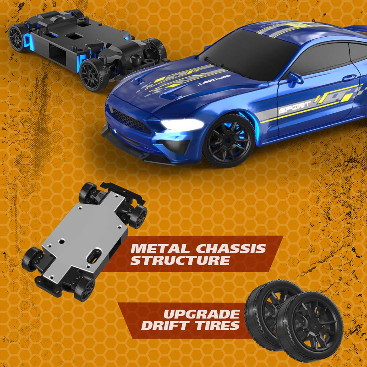 1/43 Scale Mini RC Drift Car 4WD Full Proportional High Speed Racing Car RTR-helloworld7