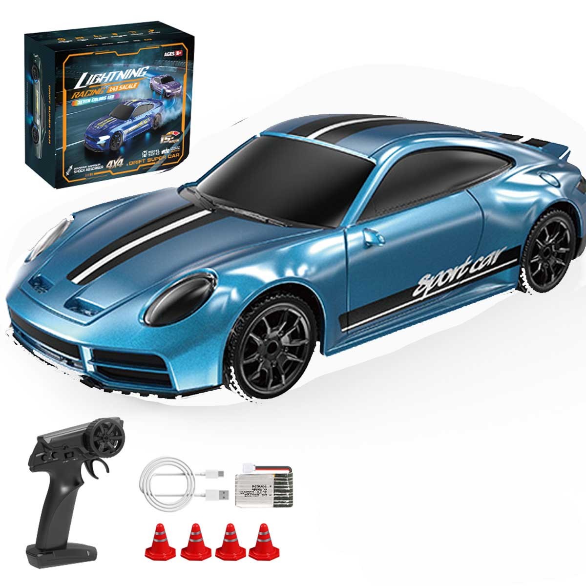 1/43 Scale Mini RC Drift Car 4WD Full Proportional High Speed Racing Car RTR-helloworld7
