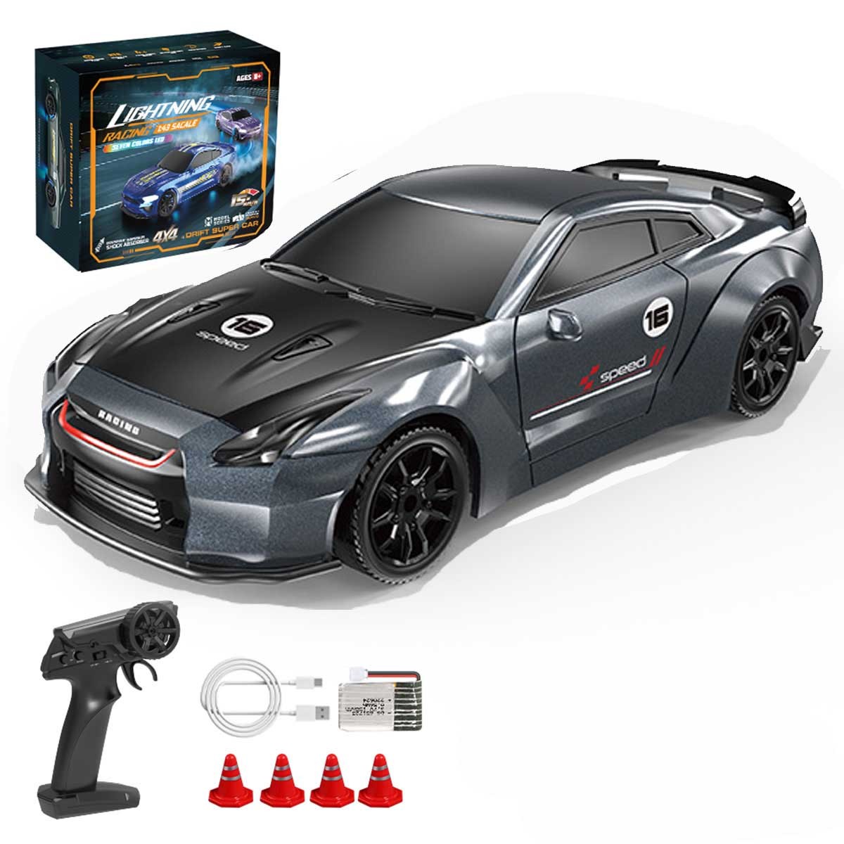 1/43 Scale Mini RC Drift Car 4WD Full Proportional High Speed Racing Car RTR-helloworld7