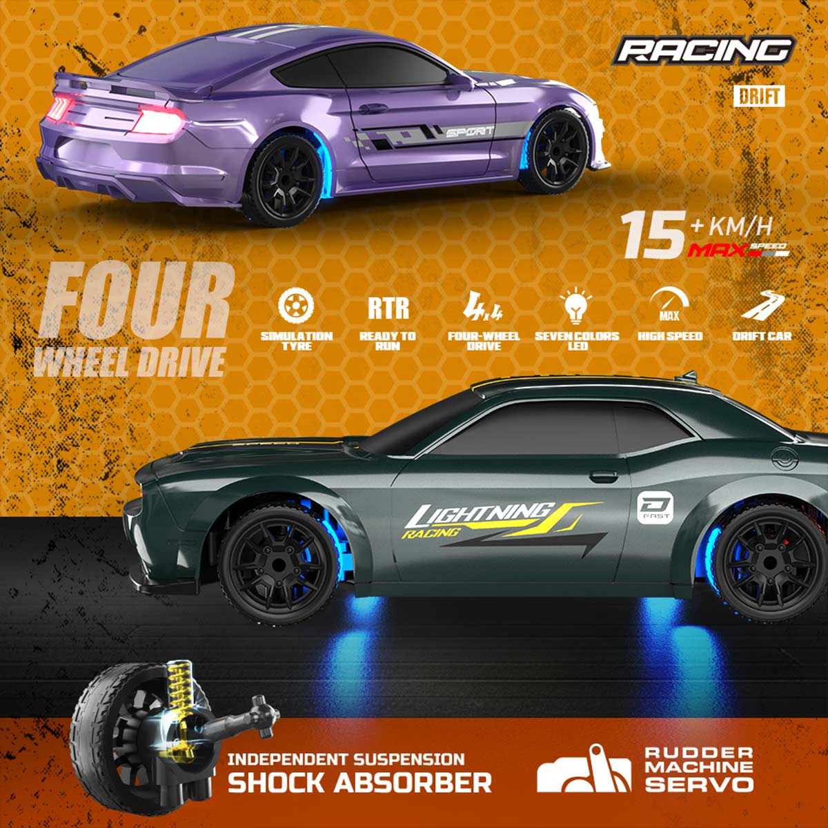 1/43 Scale Mini RC Drift Car 4WD Full Proportional High Speed Racing Car RTR-helloworld7