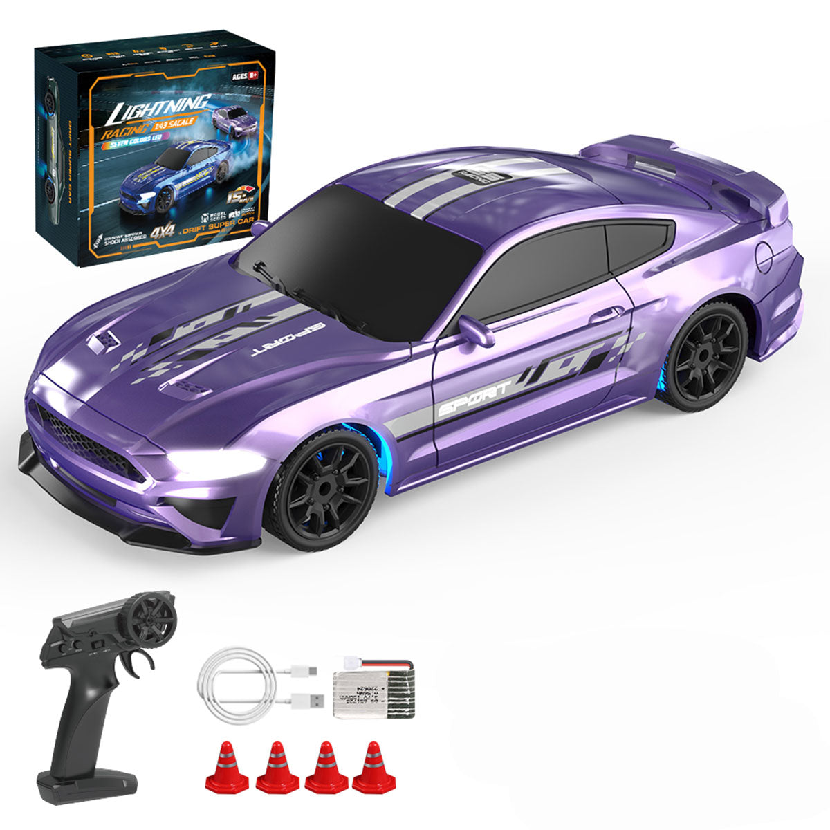 1/43 Scale Mini RC Drift Car 4WD Full Proportional High Speed Racing Car RTR-helloworld7