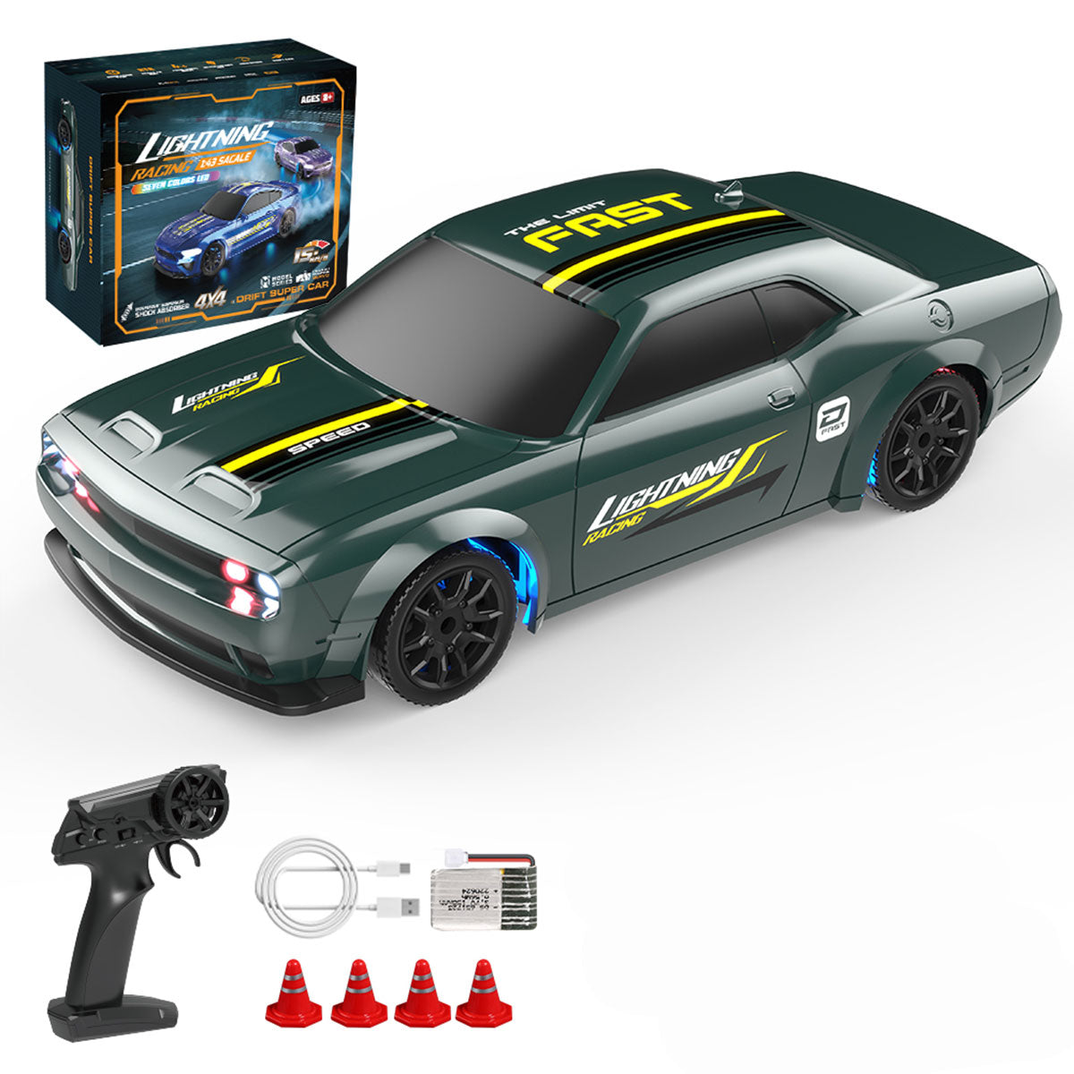 1/43 Scale Mini RC Drift Car 4WD Full Proportional High Speed Racing Car RTR-helloworld7
