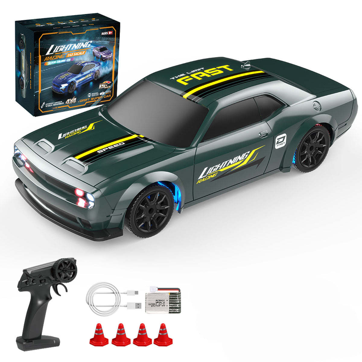 1/43 Scale Mini RC Drift Car 4WD Full Proportional High Speed Racing Car RTR-helloworld7