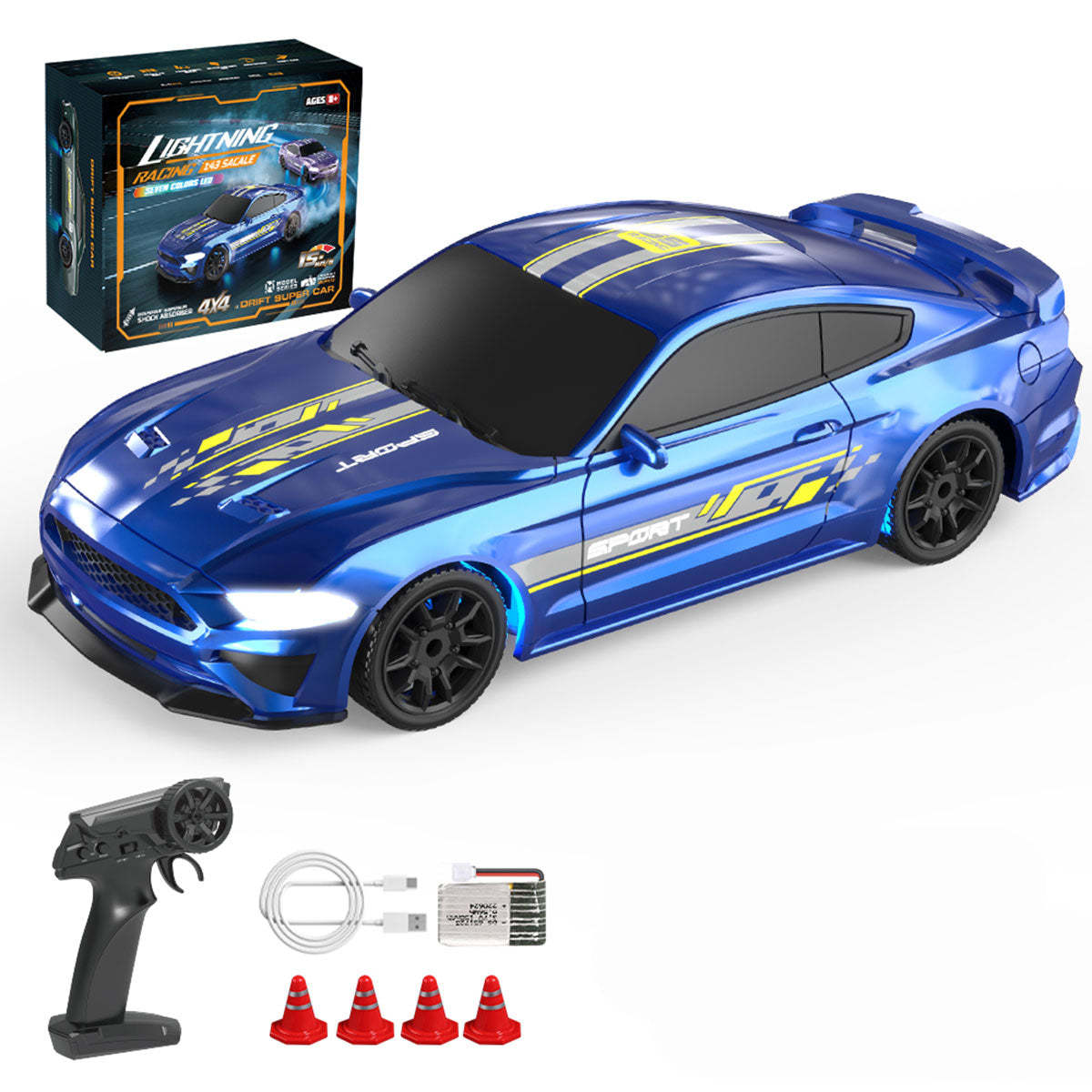 1/43 Scale Mini RC Drift Car 4WD Full Proportional High Speed Racing Car RTR-helloworld7