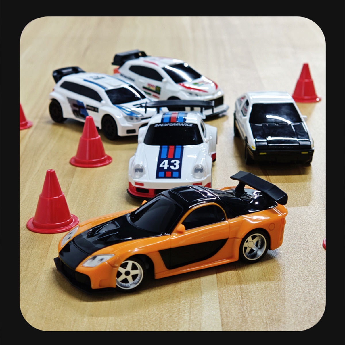 1/43 Scale Mini RC Drift Car 4WD High Speed 2.4G Full Proportional Desk Racing Vehicle for Indoor Fun-helloworld7