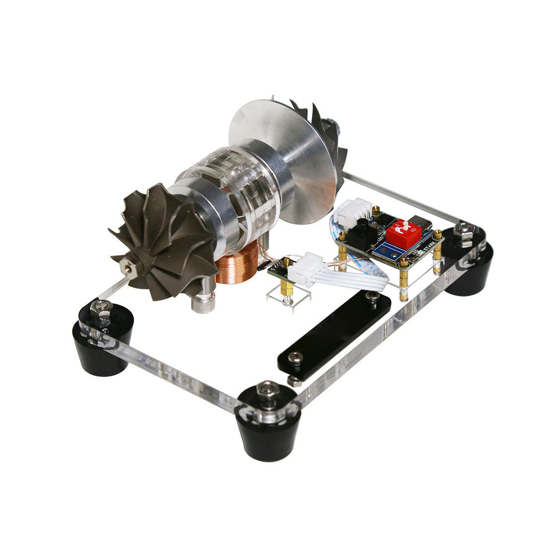 12V Brushless DC Electric Turbocharger Model with Hall Sensor & Type-C Power