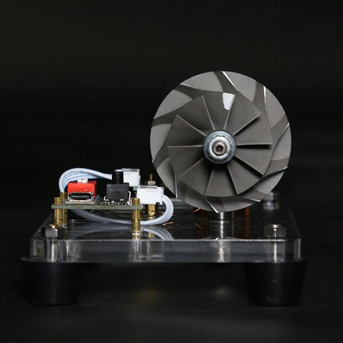 12V Brushless DC Electric Turbocharger Model with Hall Sensor & Type-C Power