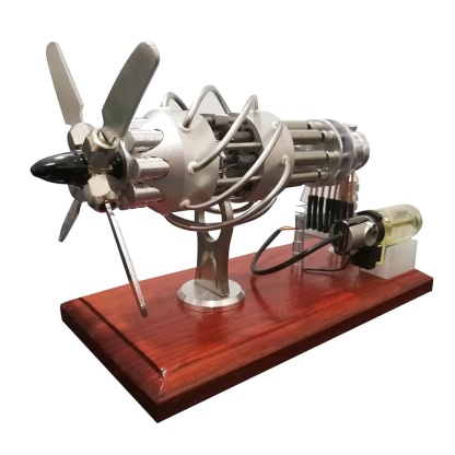 16 Cylinder Hot Air Stirling Engine Model Generator | Swashplate Mechanical Physics STEM Gift