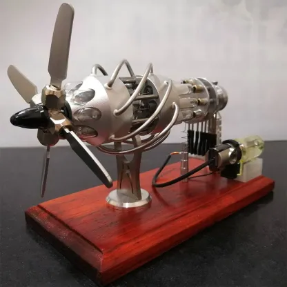 16 Cylinder Stirling Engine Model Quartz Glass Generator Swash Plate Kinetic Art