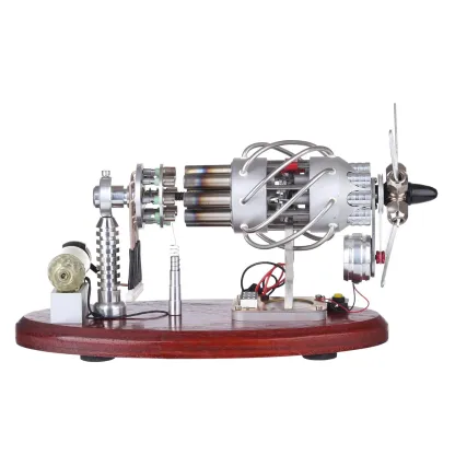 16 Cylinder Swash Plate Stirling Engine Generator Model Butane Powered with Voltage Display