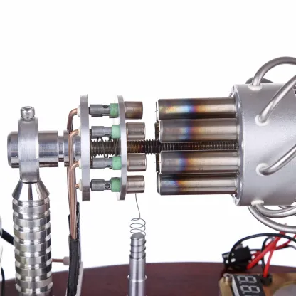 16 Cylinder Swash Plate Stirling Engine Generator Model Butane Powered with Voltage Display