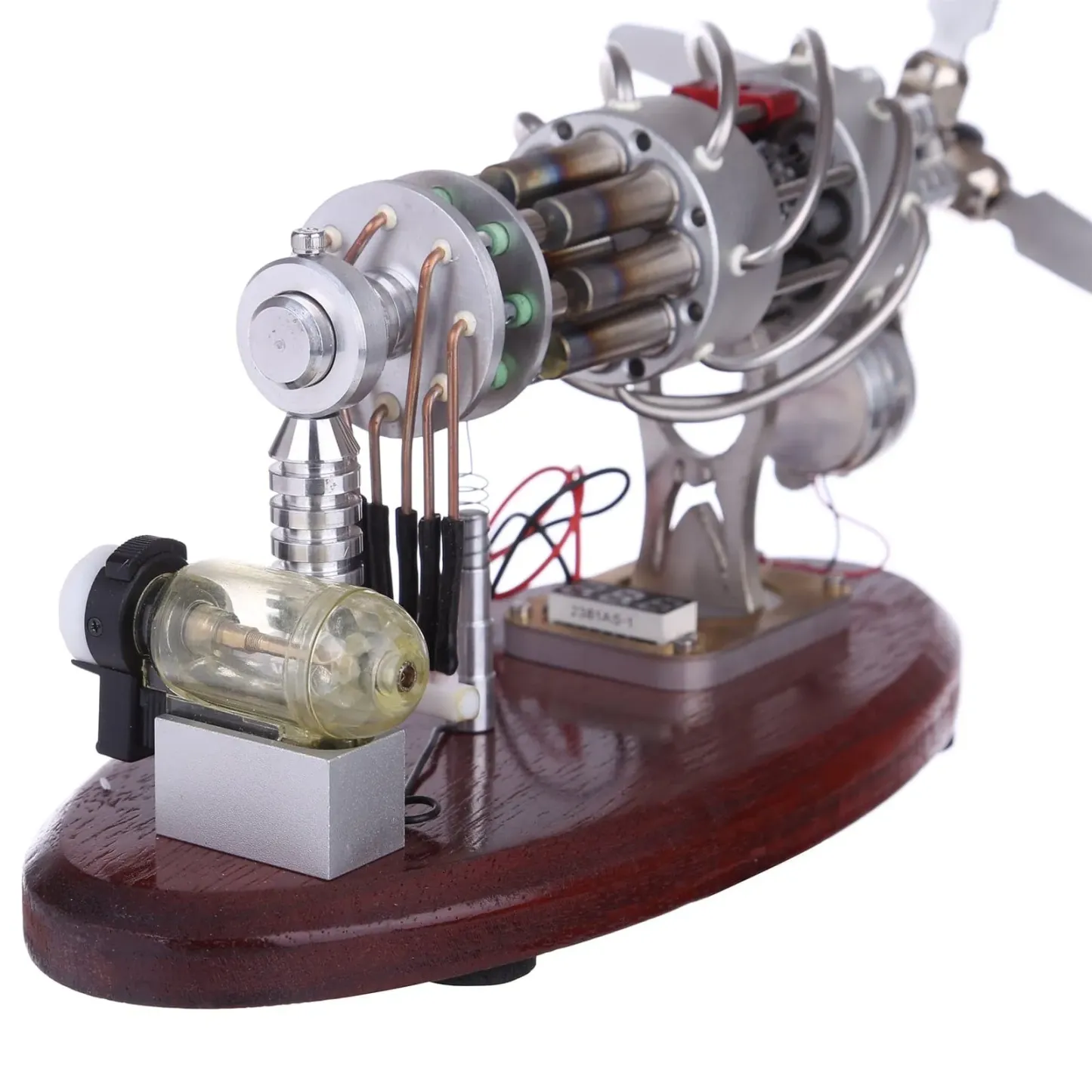 16 Cylinder Swash Plate Stirling Engine Generator Model Butane Powered with Voltage Display
