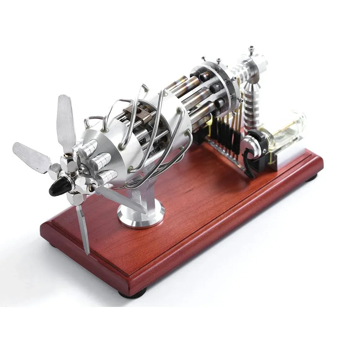 16 Cylinder Swash Plate Stirling Engine Model Dual Fuel Gas Generator Physics Experiment Toy