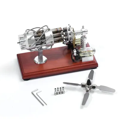 16 Cylinder Swash Plate Stirling Engine Model Dual Fuel Gas Generator Physics Experiment Toy