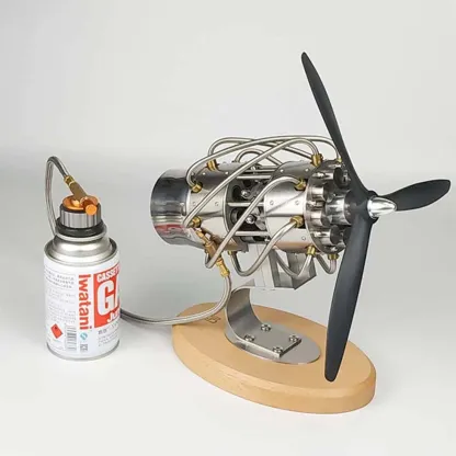16 Cylinder Swash Plate Stirling Engine Model Metal Butane Powered Kinetic Art 1800RPM
