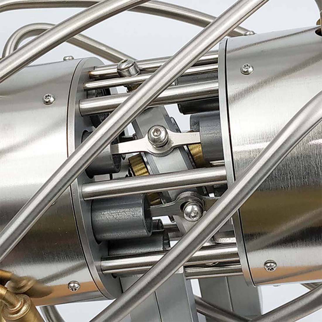 16 Cylinder Swash Plate Stirling Engine Model Metal Butane Powered Kinetic Art 1800RPM