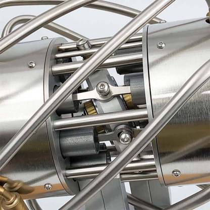 16 Cylinder Swash Plate Stirling Engine Model Metal Butane Powered Kinetic Art 1800RPM