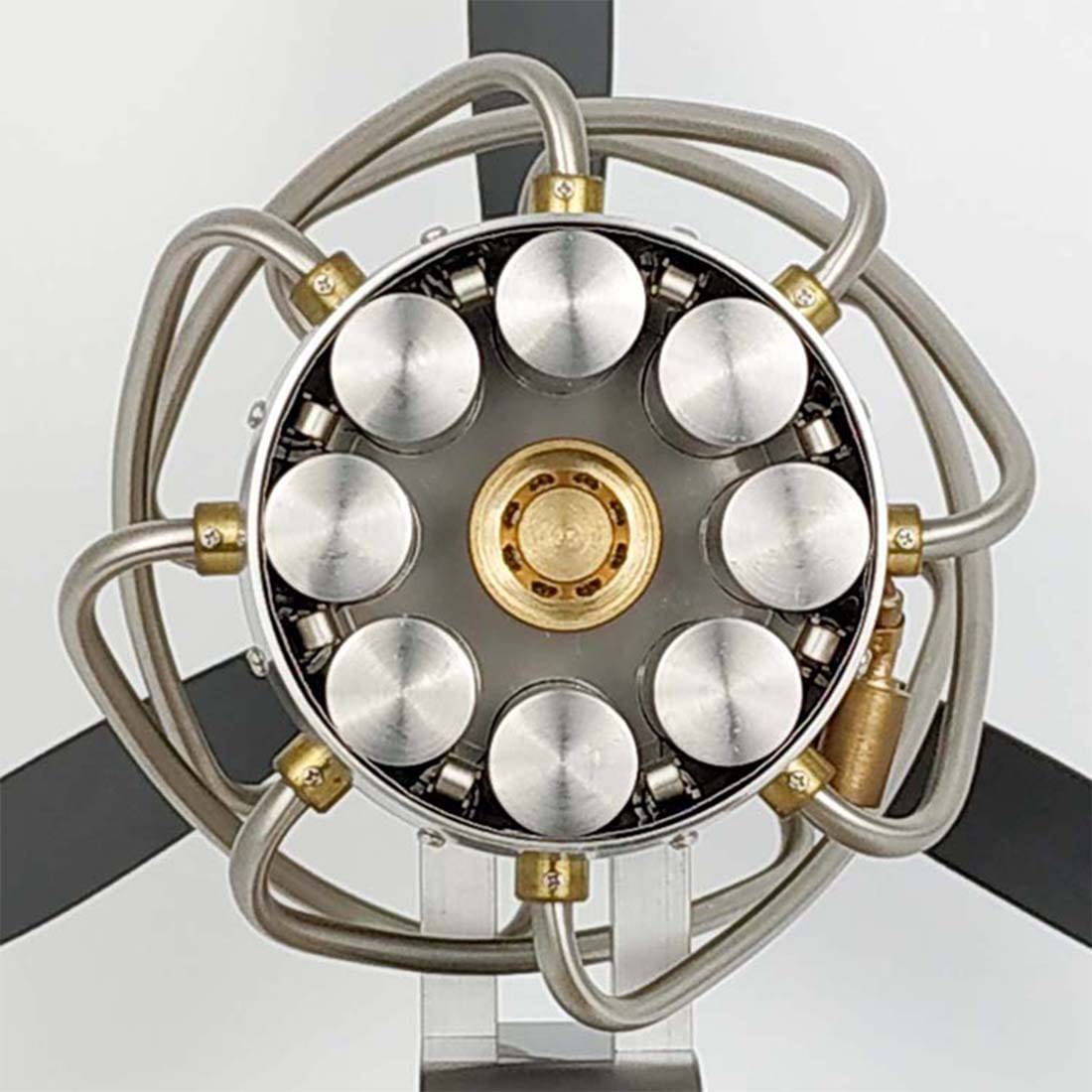 16 Cylinder Swash Plate Stirling Engine Model Metal Butane Powered Kinetic Art 1800RPM