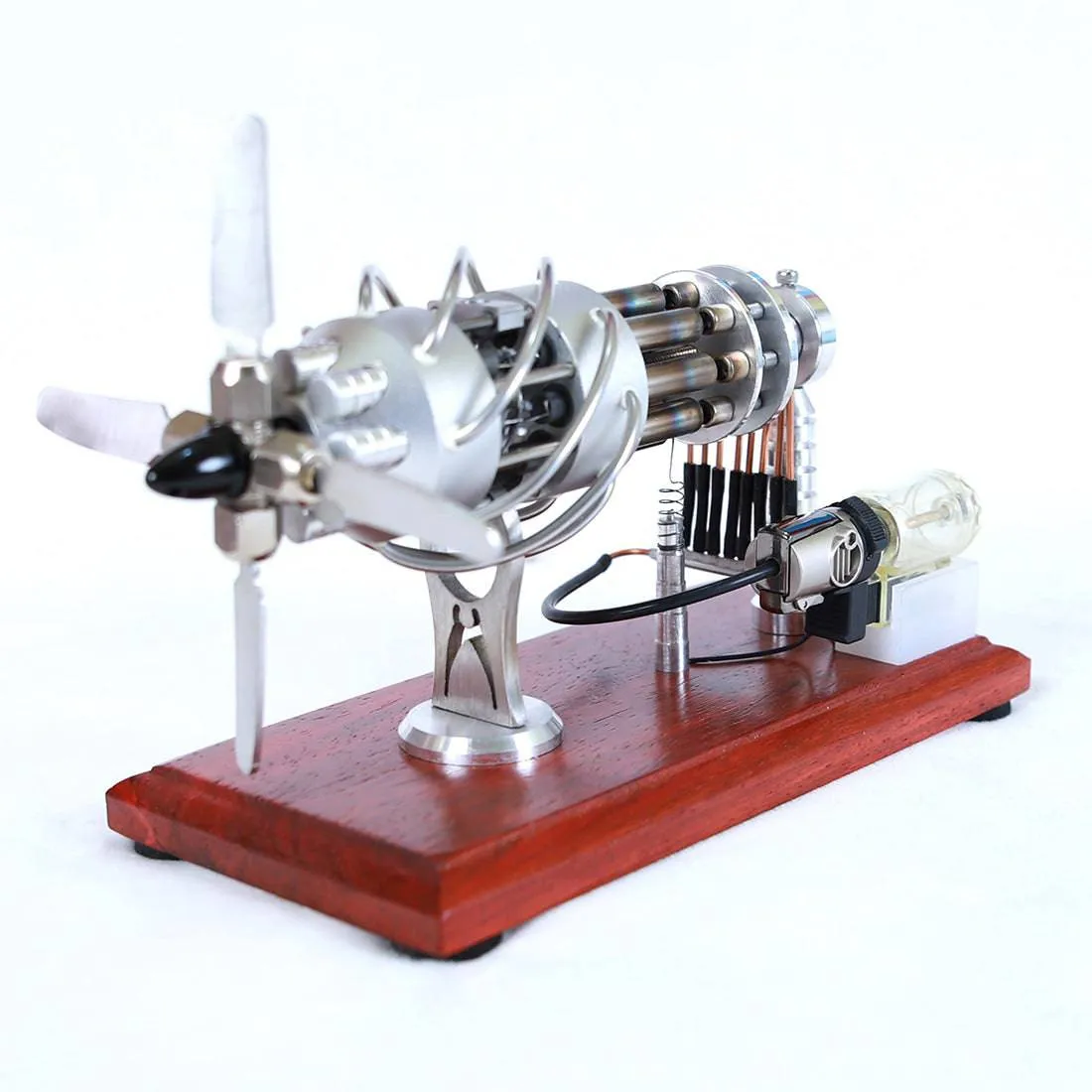 16 Cylinder Swash Plate Stirling Engine Model Stainless Steel Generator Physics Experiment Toy