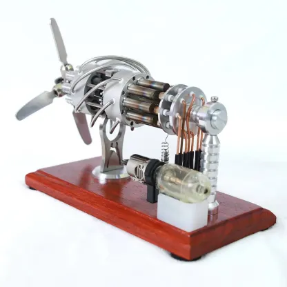 16 Cylinder Swash Plate Stirling Engine Model Stainless Steel Generator Physics Experiment Toy