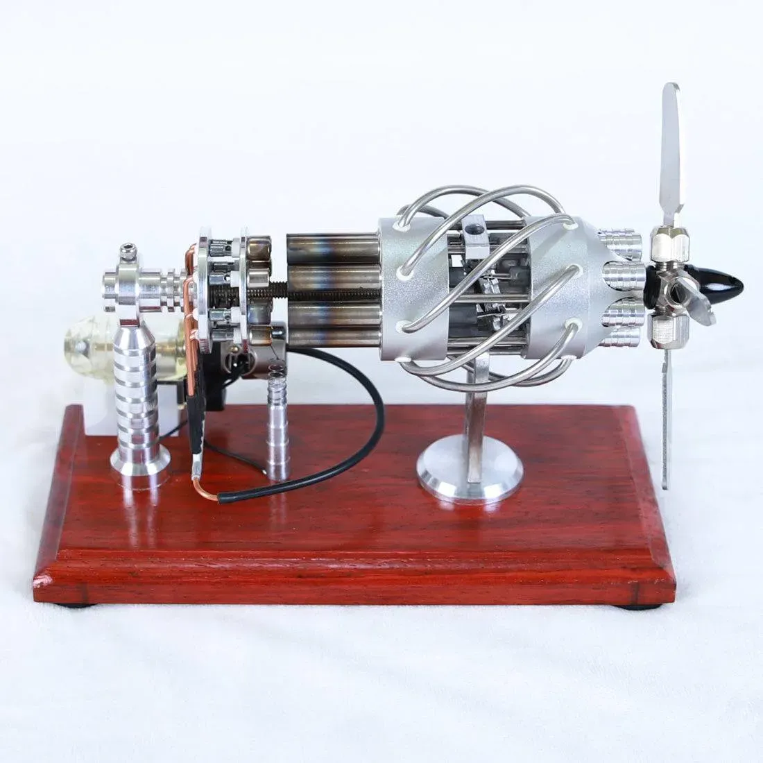 16 Cylinder Swash Plate Stirling Engine Model Stainless Steel Generator Physics Experiment Toy
