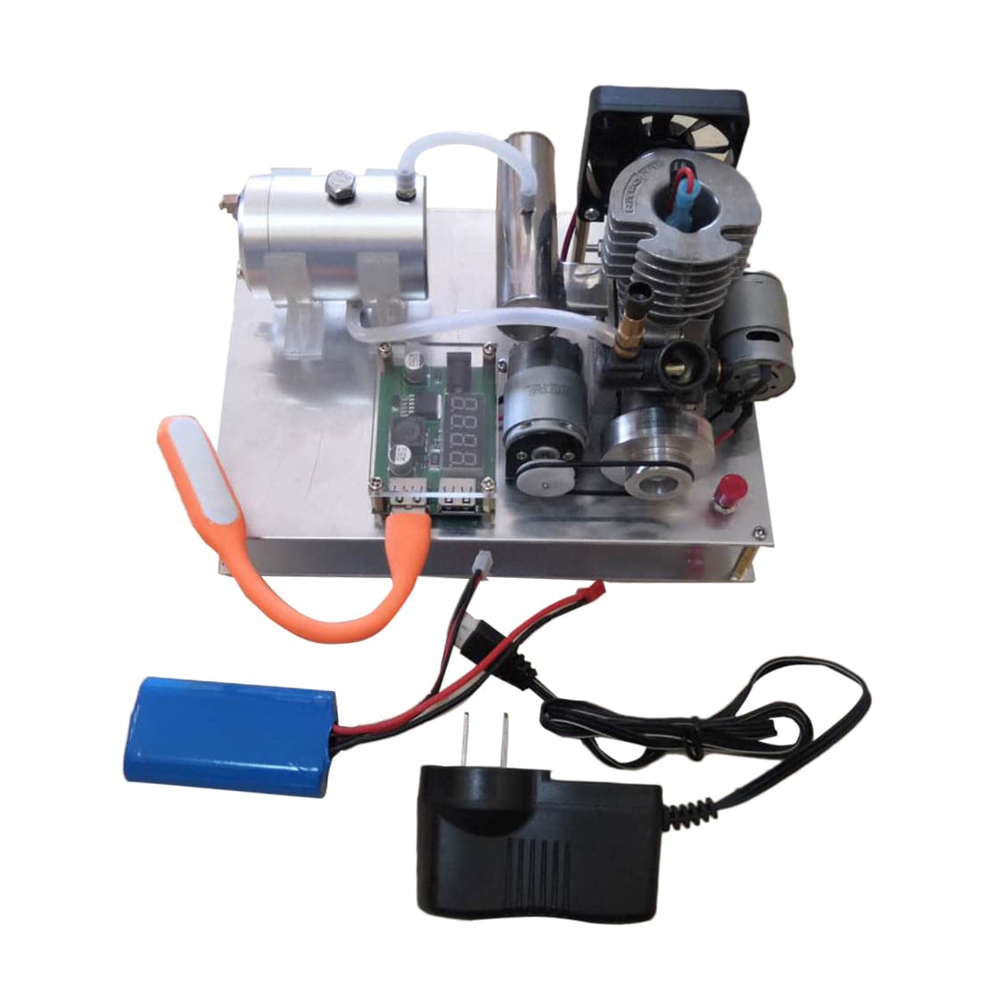 Electric Start 2-Stroke Methanol Engine Generator Set 12V 20W DIY Power Plant