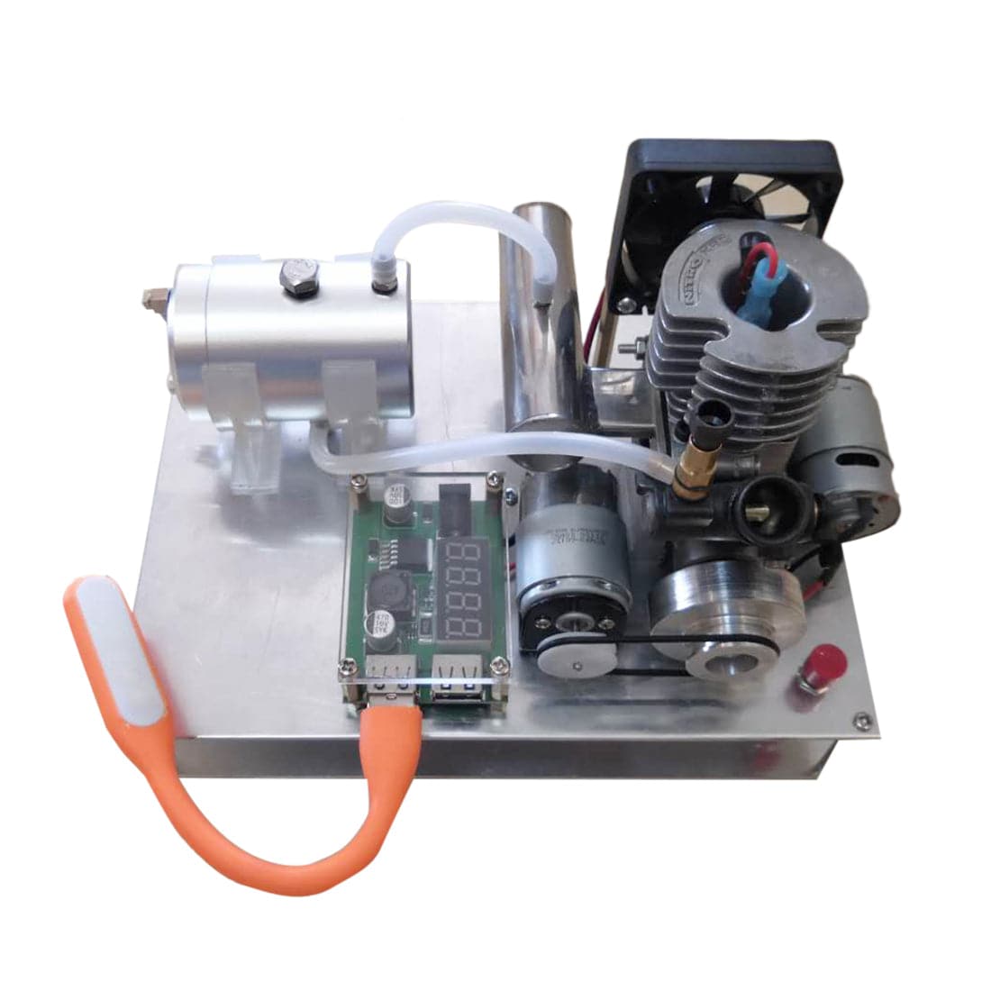 2-Stroke Air-Cooled Engine Generator Set Electric Start 12V 20W DIY Power Plant