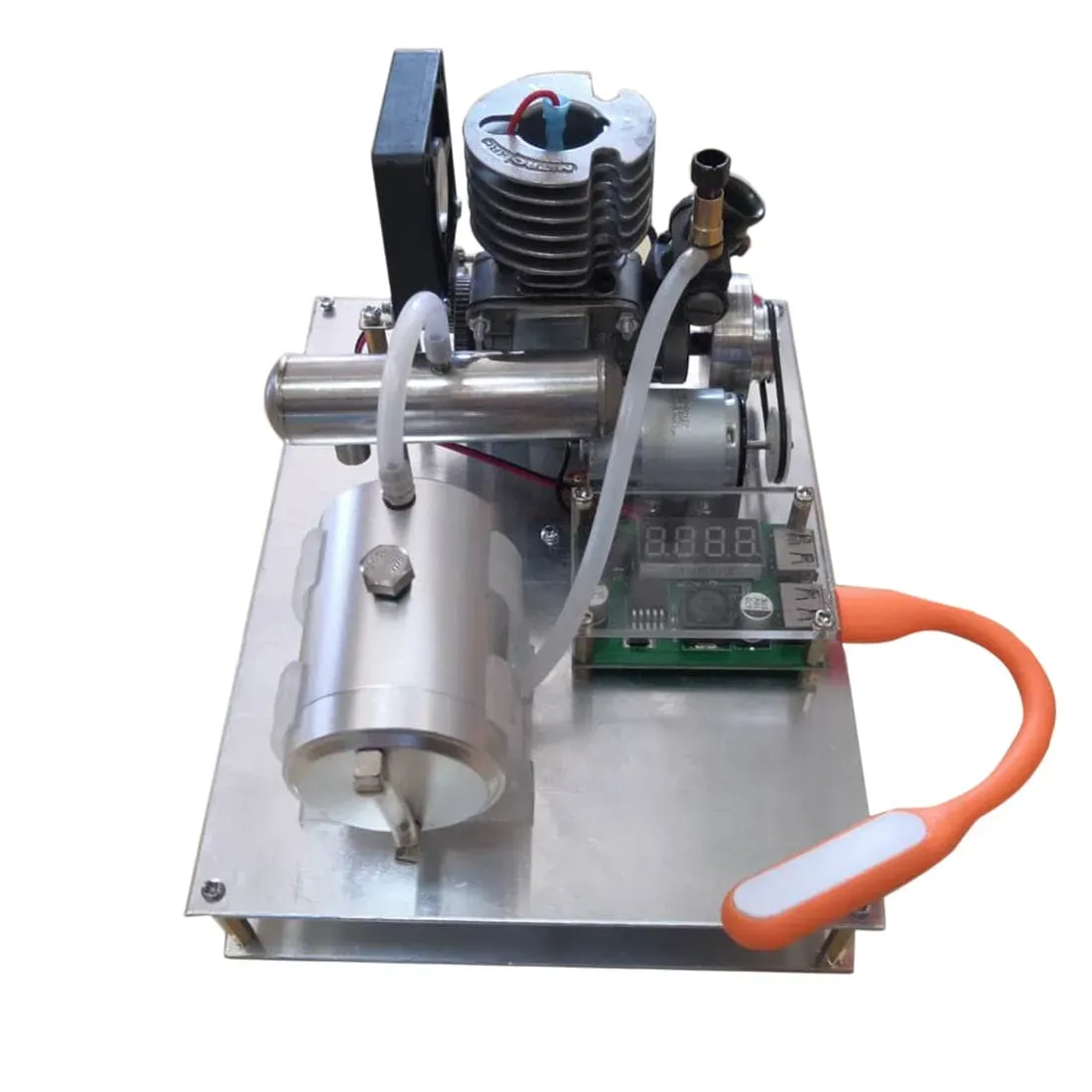 2-Stroke Air-Cooled Engine Generator Set Electric Start 12V 20W DIY Power Plant