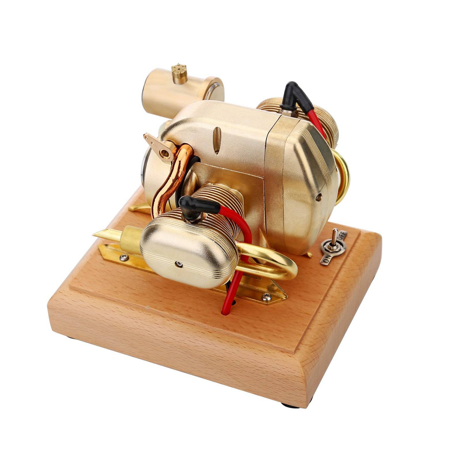 3.2cc Miniature Horizontally Opposed 2 Cylinder 4 Stroke Boxer Engine Model Gift