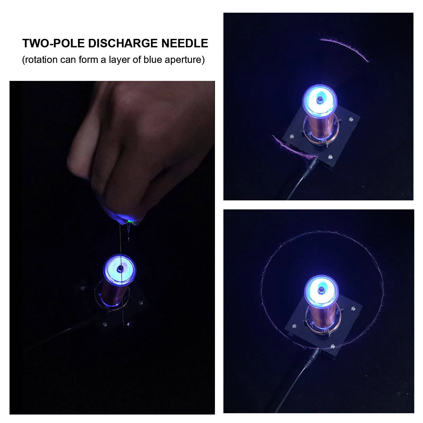 3-in-1 Musical Tesla Coil Plasma Speaker Kit Wireless Transmission Physics Toy with Rotating Arc