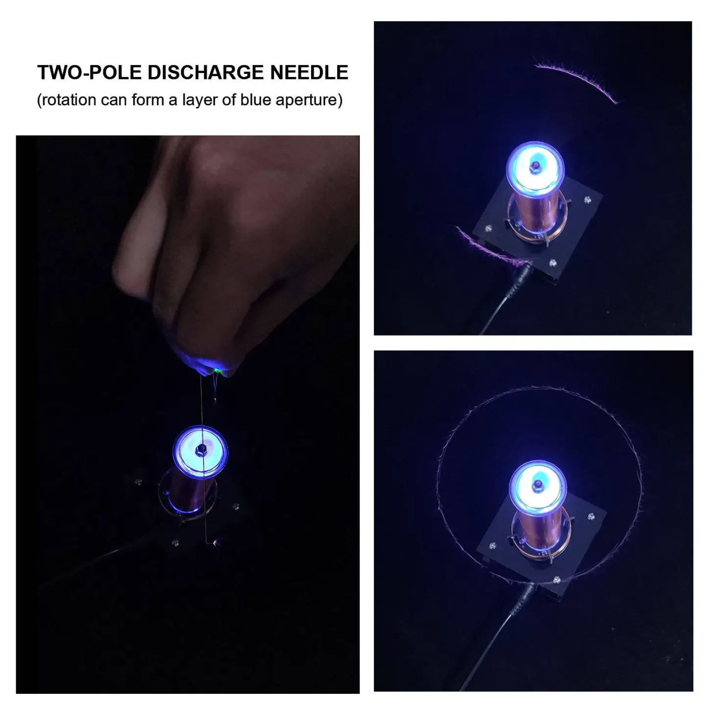 3-in-1 Musical Tesla Coil Plasma Speaker Kit Wireless Transmission Physics Toy with Rotating Arc