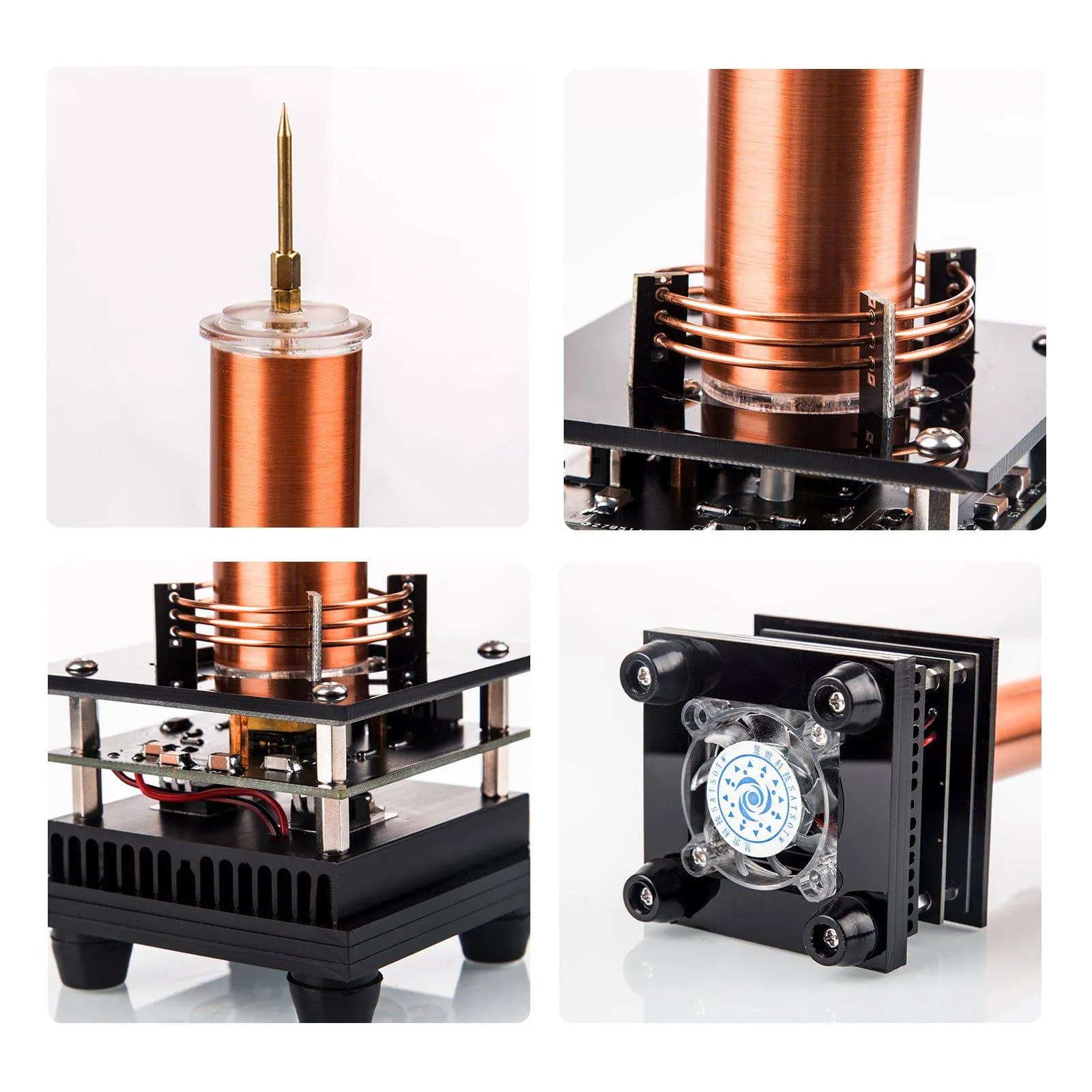 3-in-1 Musical Tesla Coil Plasma Speaker Kit Wireless Transmission Physics Toy with Rotating Arc